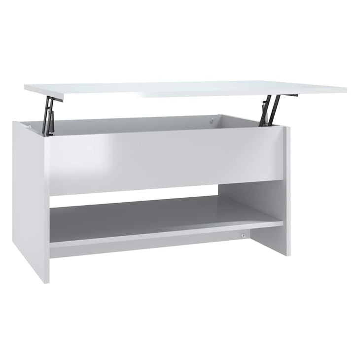 sofabord 80x50x40 cm konstrueret træ hvid højglans