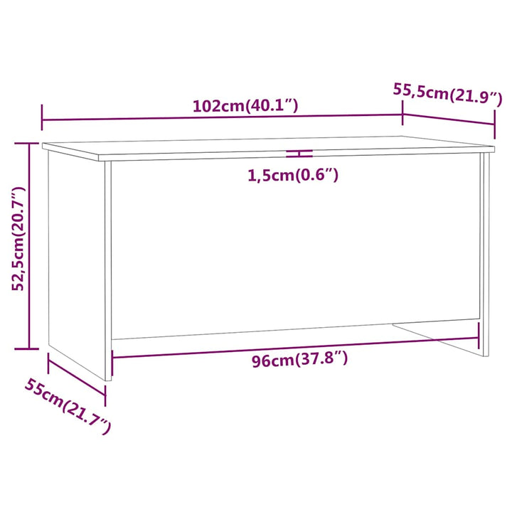 sofabord 102x55,5x52,5 cm konstrueret træ sonoma-eg