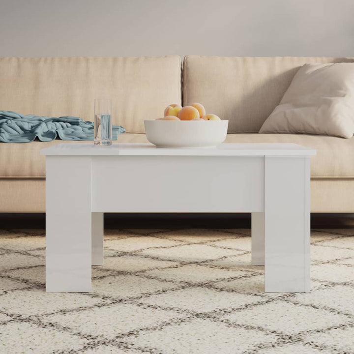 sofabord 79x49x41 cm konstrueret træ hvid højglans