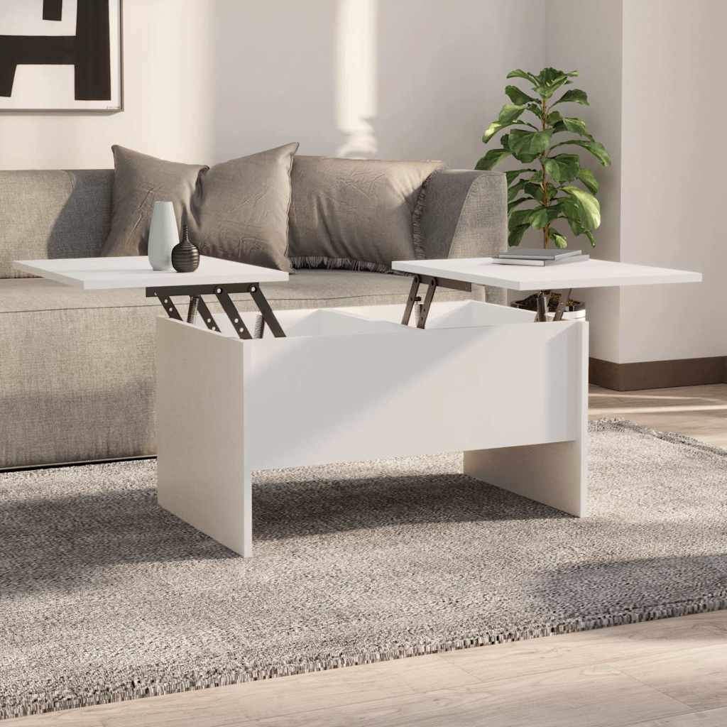 sofabord 80x50x42,5 cm konstrueret træ hvid