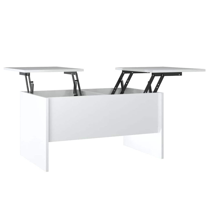 sofabord 80x50x42,5 cm konstrueret træ hvid højglans