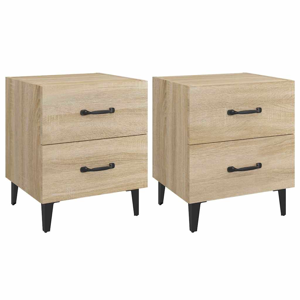 sengeborde 40x35x47,5 cm 2 stk. sonoma-eg
