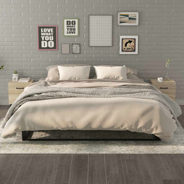 sengeborde 40x35x47,5 cm 2 stk. sonoma-eg