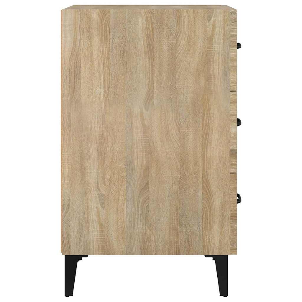 sengebord 40x40x66 cm konstrueret træ sonoma-eg