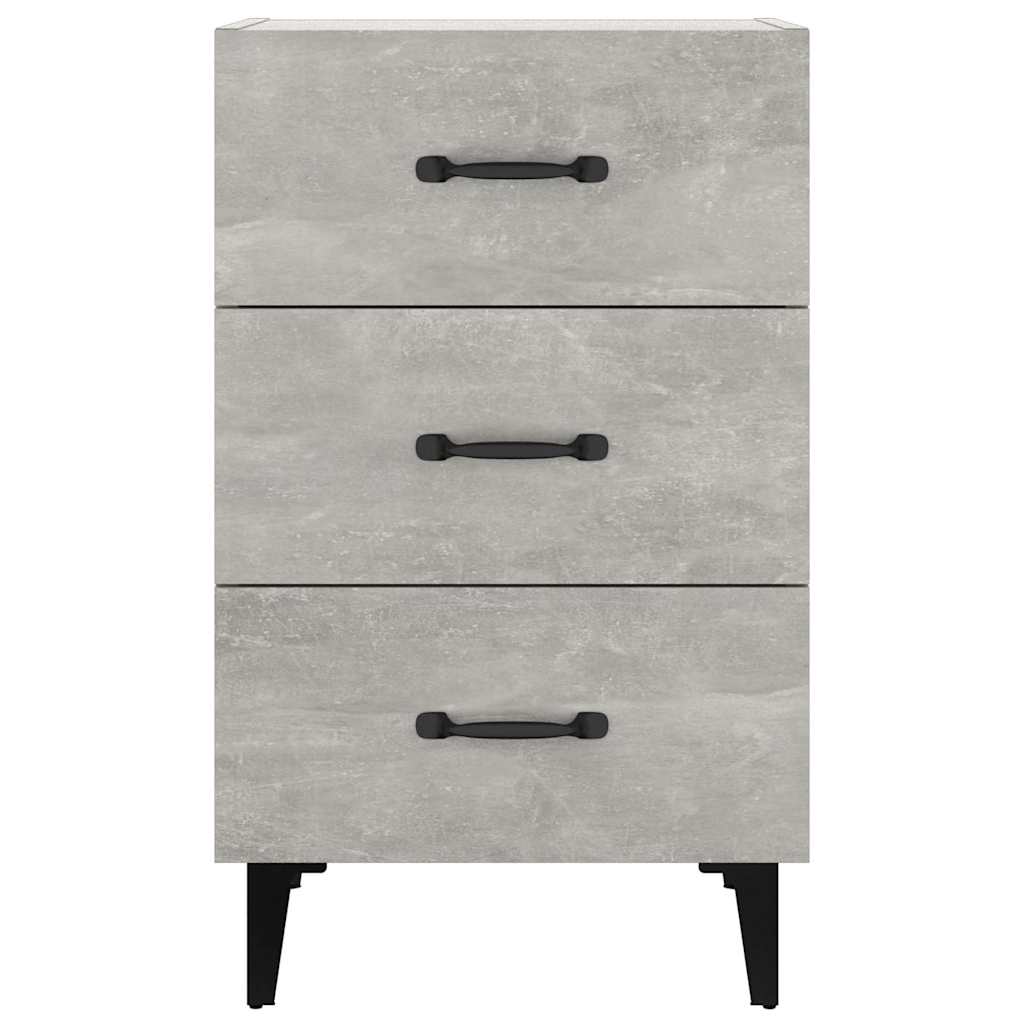 sengebord 40x40x66 cm konstrueret træ betongrå