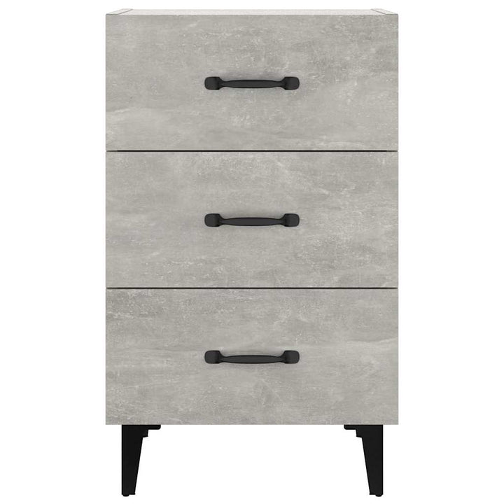 sengebord 40x40x66 cm konstrueret træ betongrå