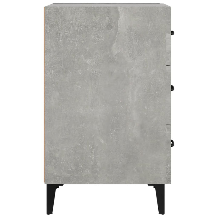 sengebord 40x40x66 cm konstrueret træ betongrå