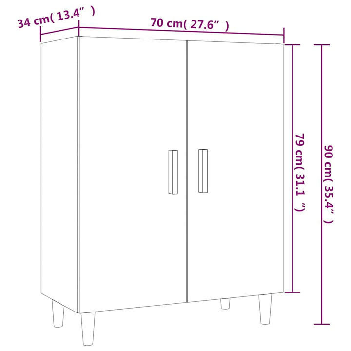 skænk 70x34x90 cm konstrueret træ sonoma-eg