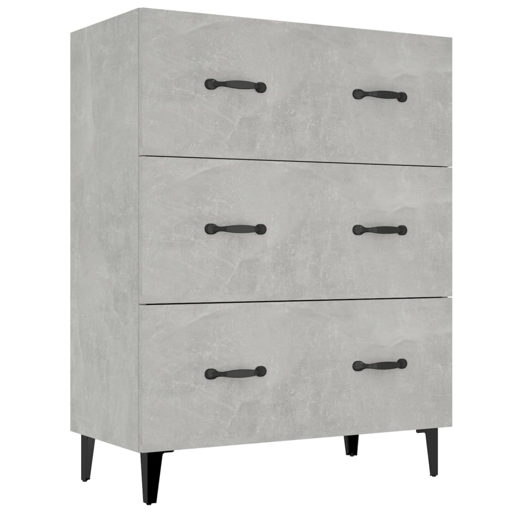 skænk 69,5x34x90 cm konstrueret træ betongrå