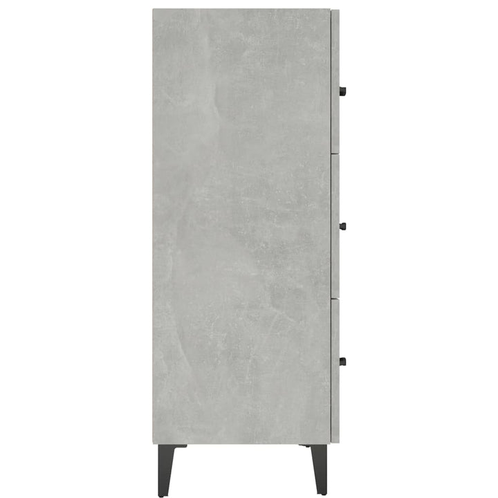 skænk 69,5x34x90 cm konstrueret træ betongrå