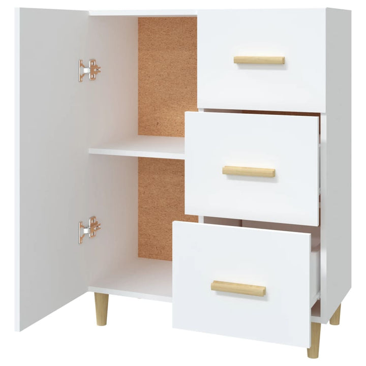 skænk 69,5x34x90 cm konstrueret træ hvid
