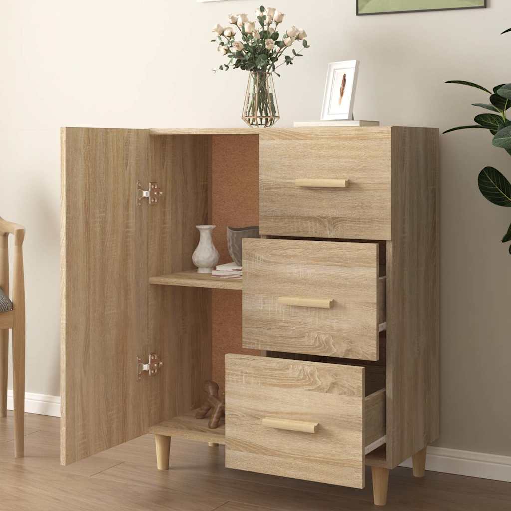 skænk 69,5x34x90 cm konstrueret træ sonoma-eg