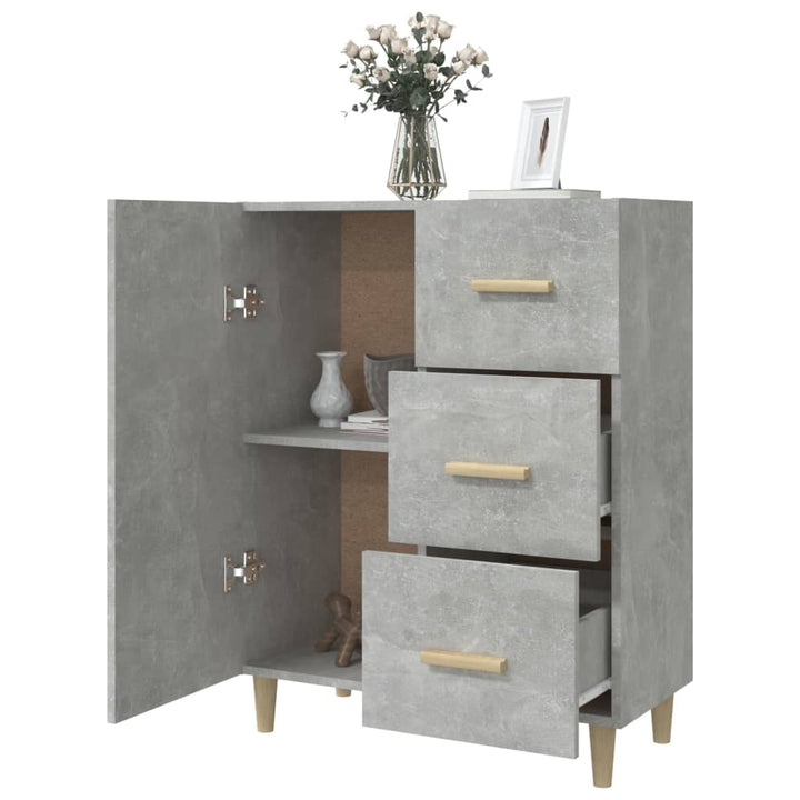 skænk 69,5x34x90 cm konstrueret træ betongrå