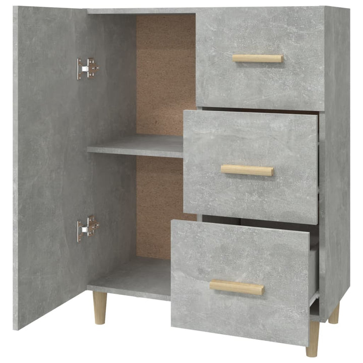 skænk 69,5x34x90 cm konstrueret træ betongrå