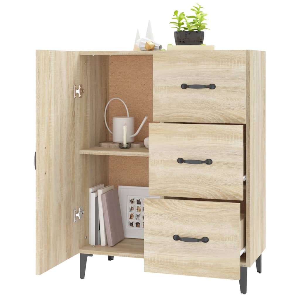 skænk 69,5x34x90 cm konstrueret træ sonoma-eg