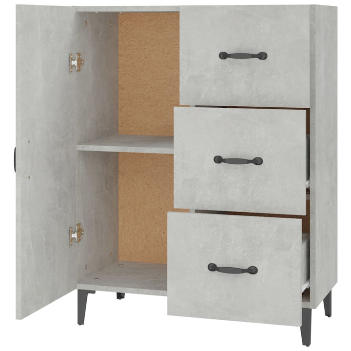 skænk 69,5x34x90 cm konstrueret træ betongrå