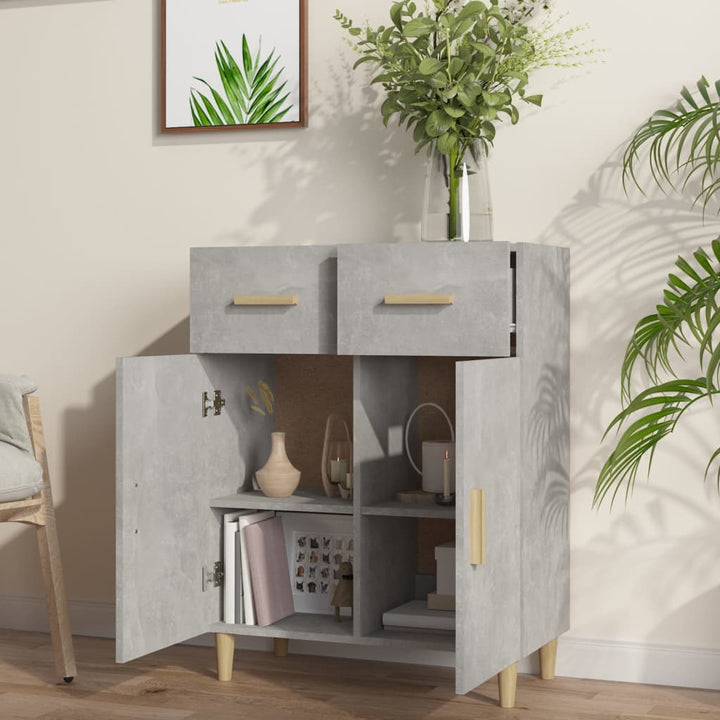 skænk 69,5x34x89 cm konstrueret træ betongrå