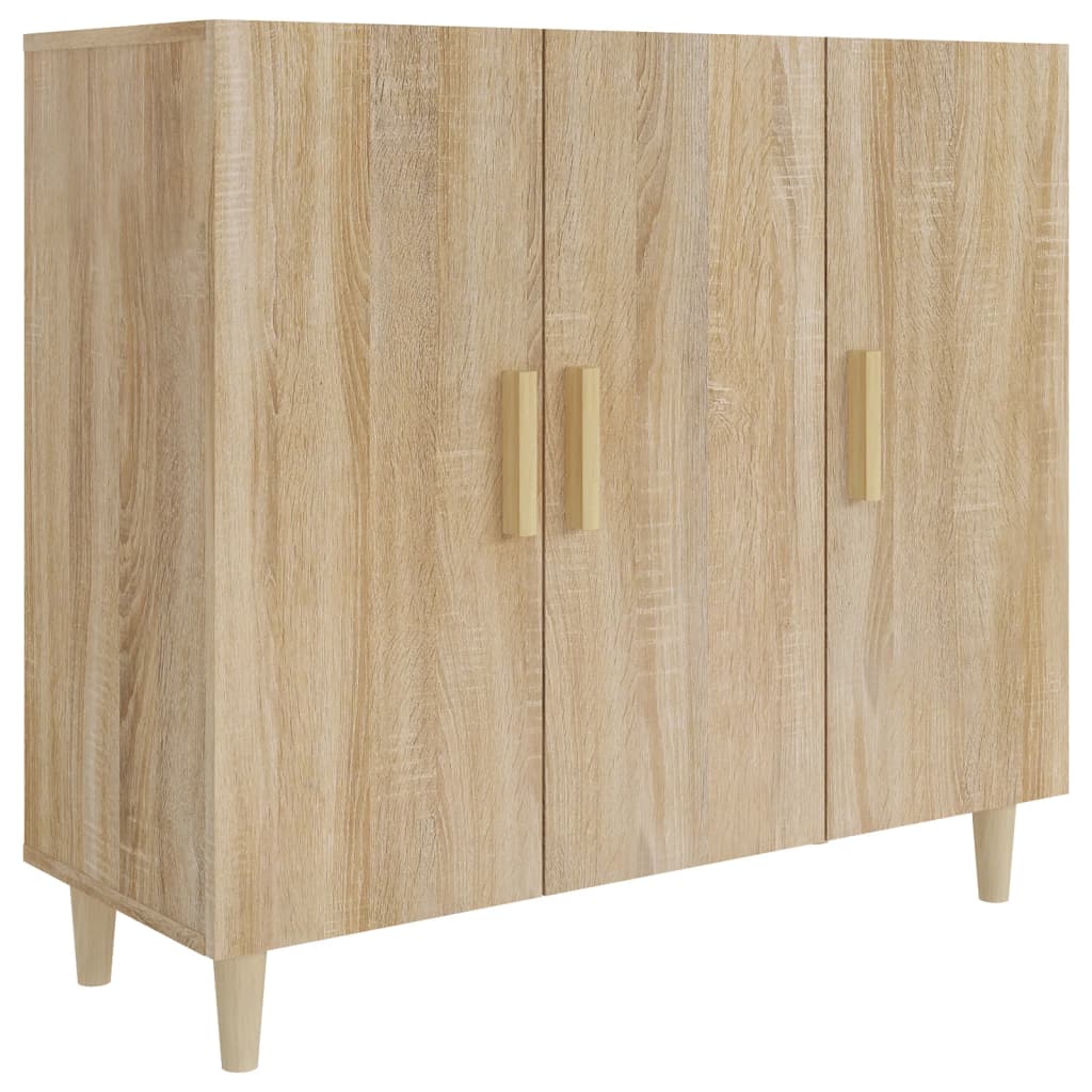 skab 90x34x80 cm konstrueret træ røget egetræsfarve