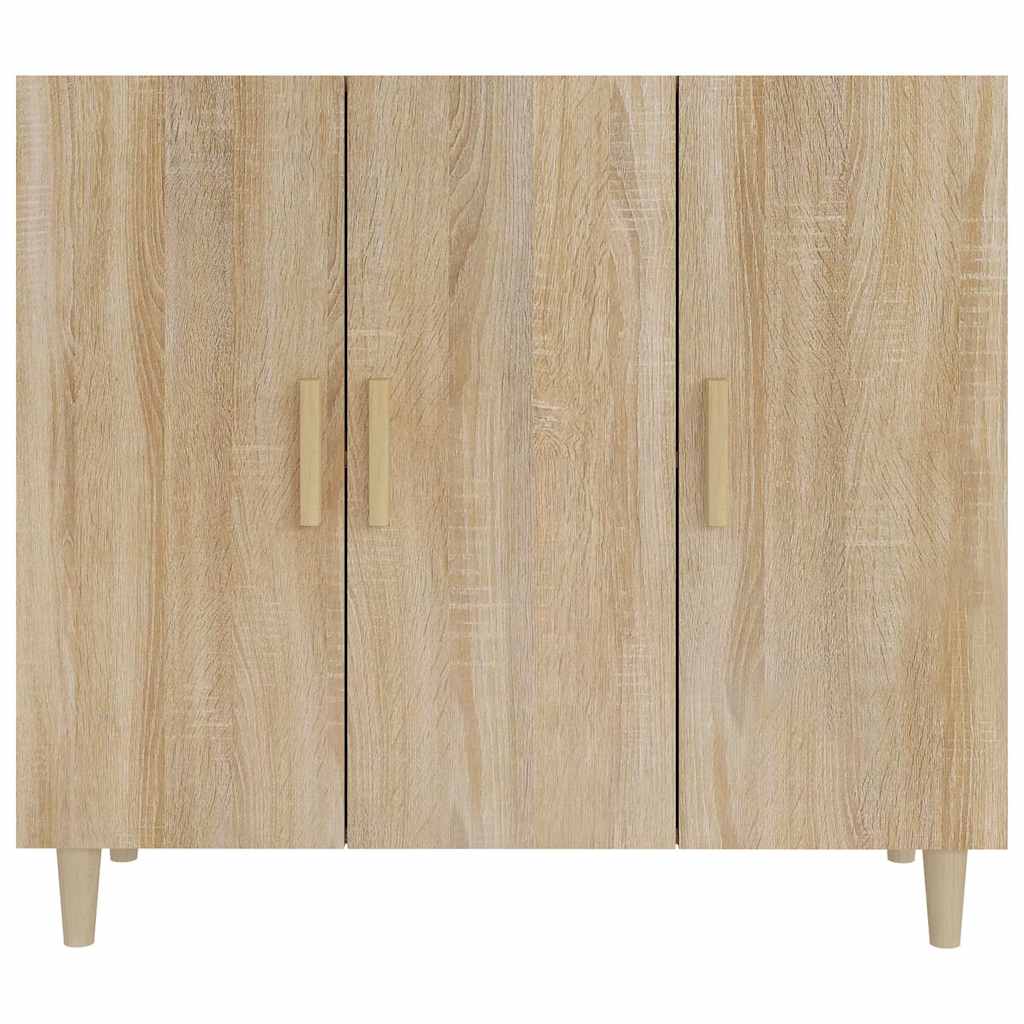 skab 90x34x80 cm konstrueret træ røget egetræsfarve