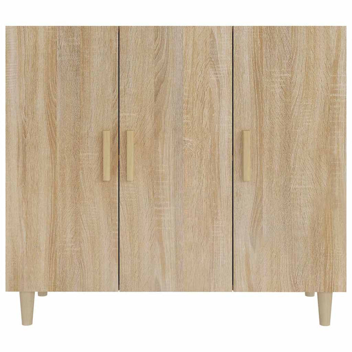 skab 90x34x80 cm konstrueret træ røget egetræsfarve