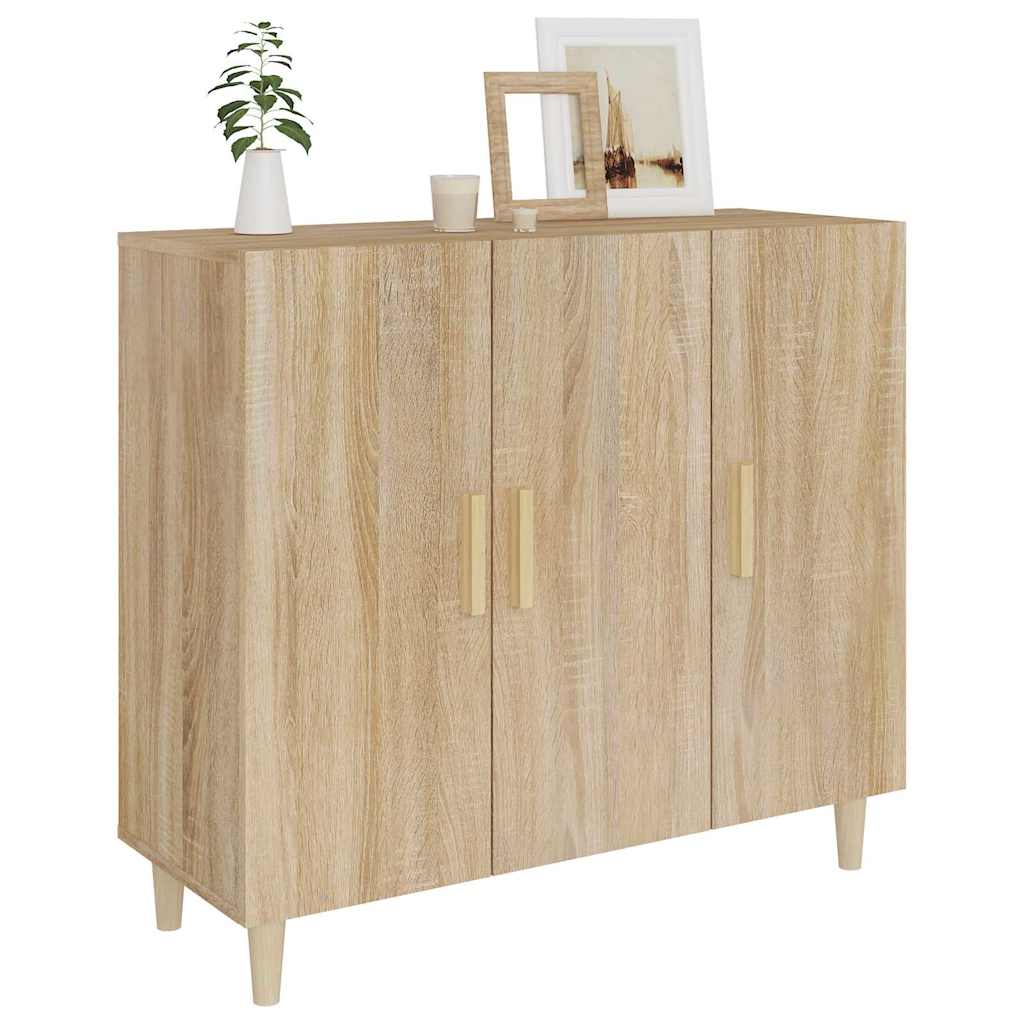 skab 90x34x80 cm konstrueret træ røget egetræsfarve