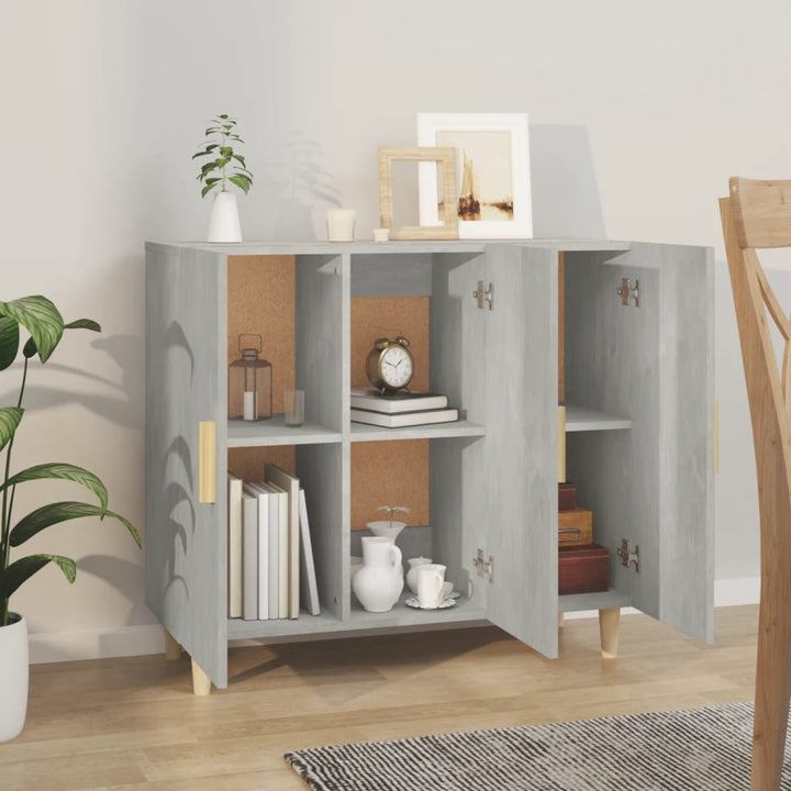 skab 90x34x80 cm konstrueret træ betongrå