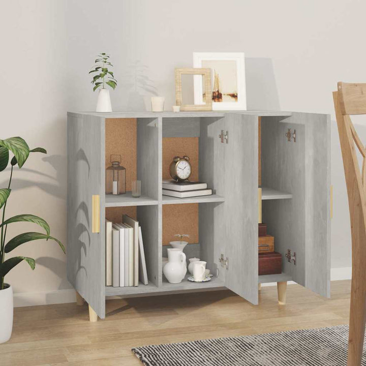 skab 90x34x80 cm konstrueret træ betongrå