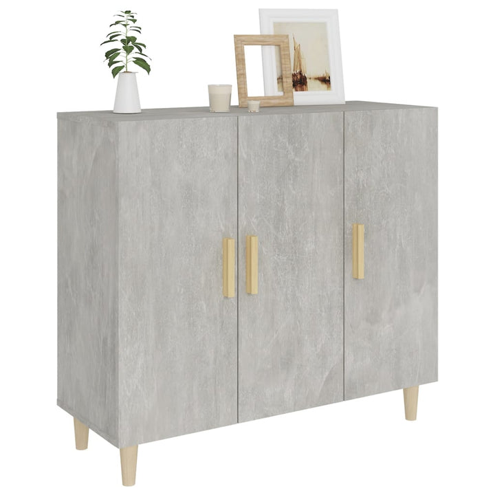 skab 90x34x80 cm konstrueret træ betongrå