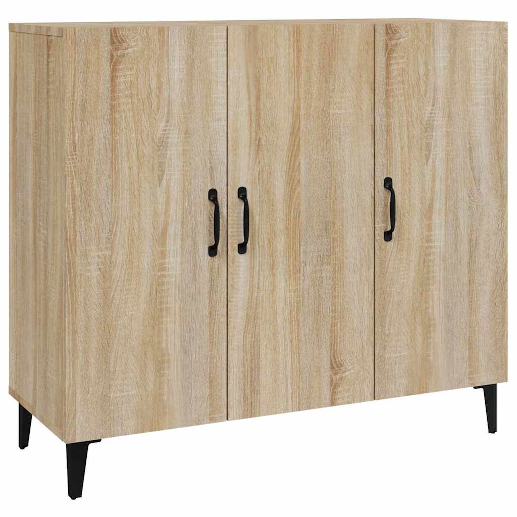 skab 90x34x80 cm konstrueret træ røget egetræsfarve