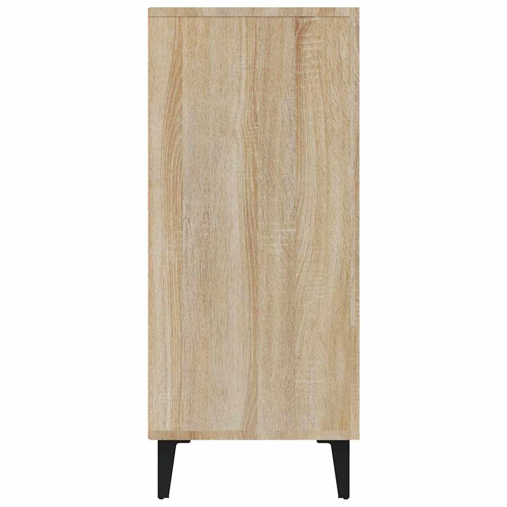 skab 90x34x80 cm konstrueret træ røget egetræsfarve