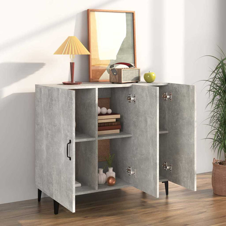 skab 90x34x80 cm konstrueret træ betongrå