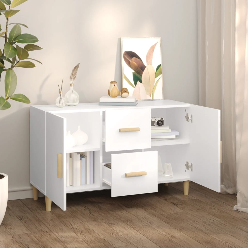 skænk 100x36x60 cm konstrueret træ hvid