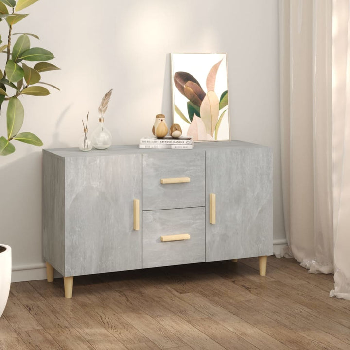 skænk 100x36x60 cm konstrueret træ betongrå