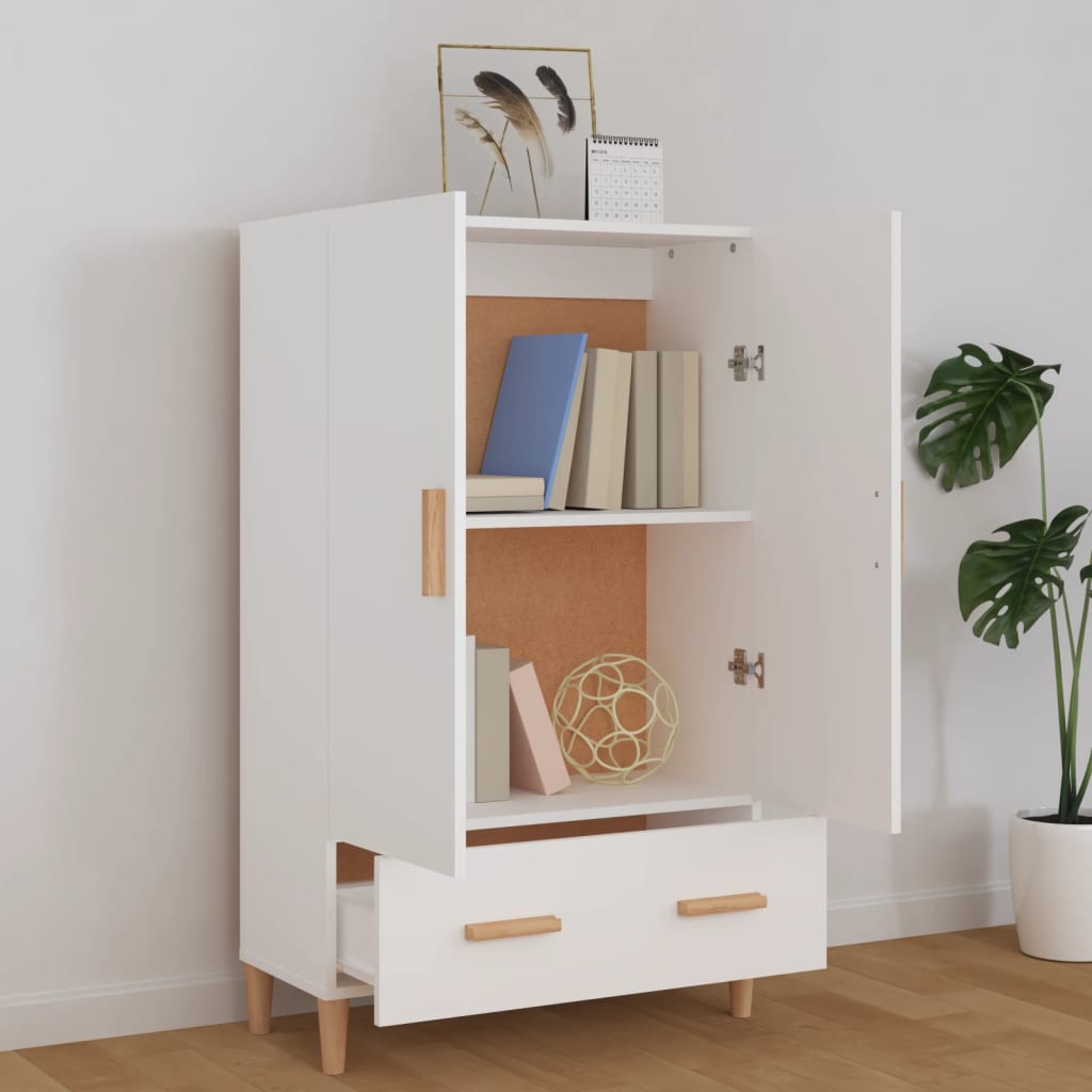 skab 70x31x115 cm konstrueret træ hvid