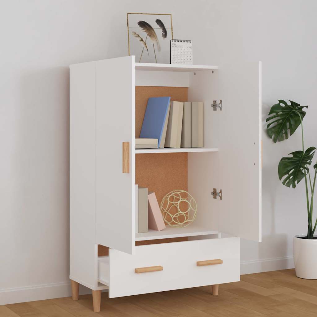 skab 70x31x115 cm konstrueret træ hvid