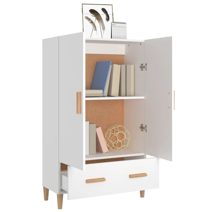 skab 70x31x115 cm konstrueret træ hvid