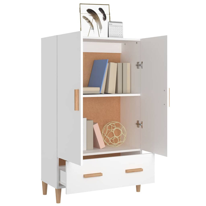 skab 70x31x115 cm konstrueret træ hvid