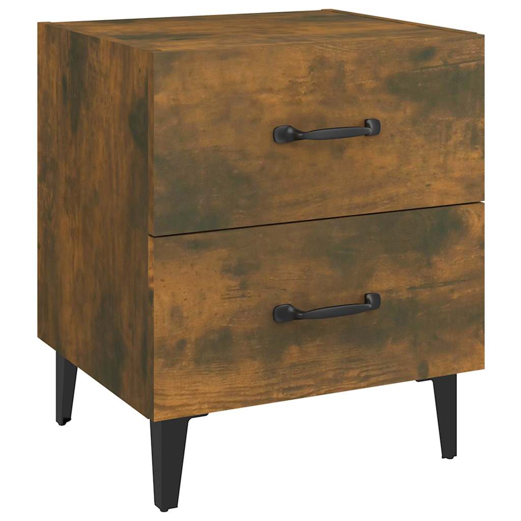 sengeborde 2 stk. 40x35x47,5 cm røget egetræsfarve
