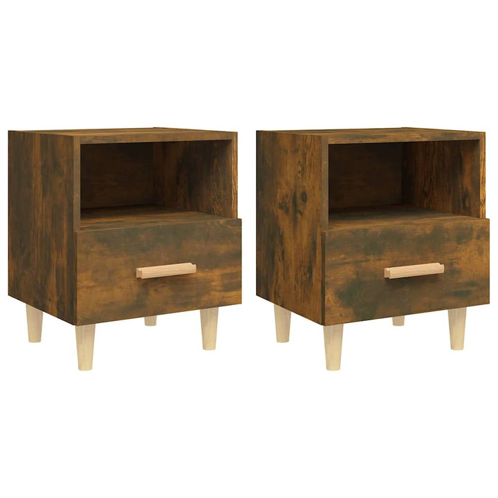 sengeborde 2 stk. 40x35x47 cm røget egetræsfarve