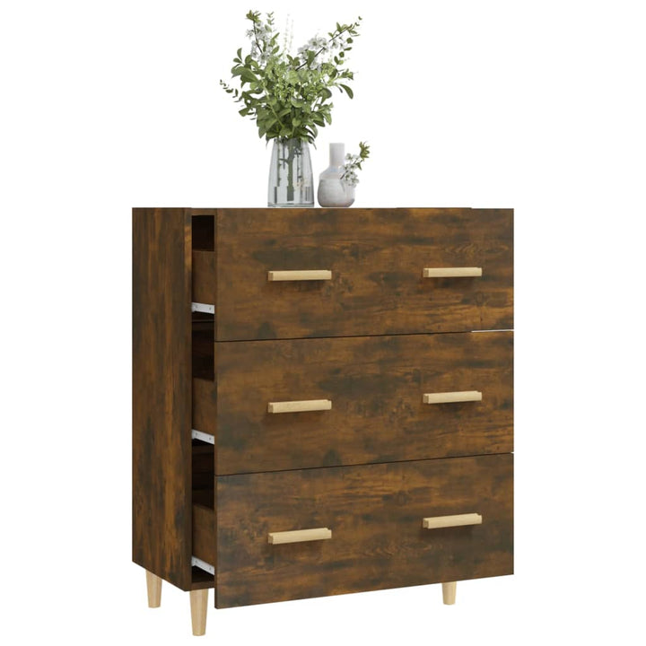 skænk 70x34x90 cm konstrueret træ røget egetræsfarve