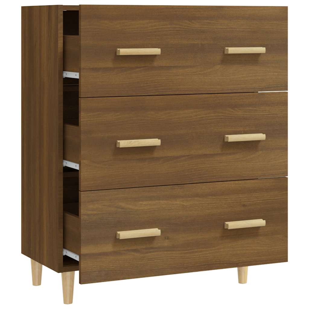 skænk 70x34x90 cm konstrueret træ brun egetræsfarve
