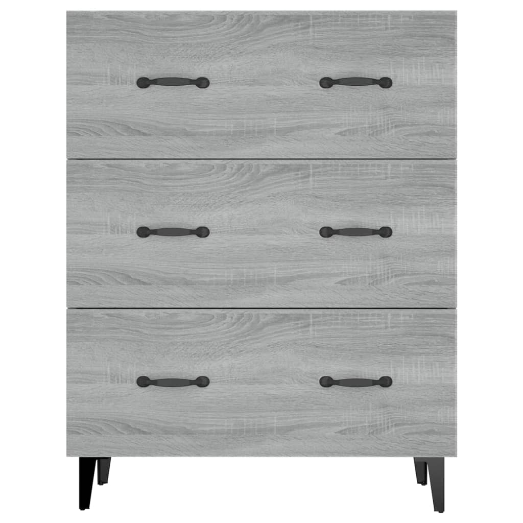 skænk 69,5x34x90 cm konstrueret træ grå sonoma-eg