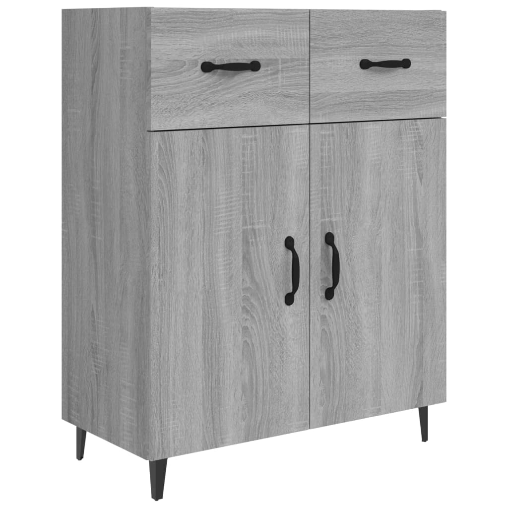 skænk 69,5x34x90 cm konstrueret træ grå sonoma-eg