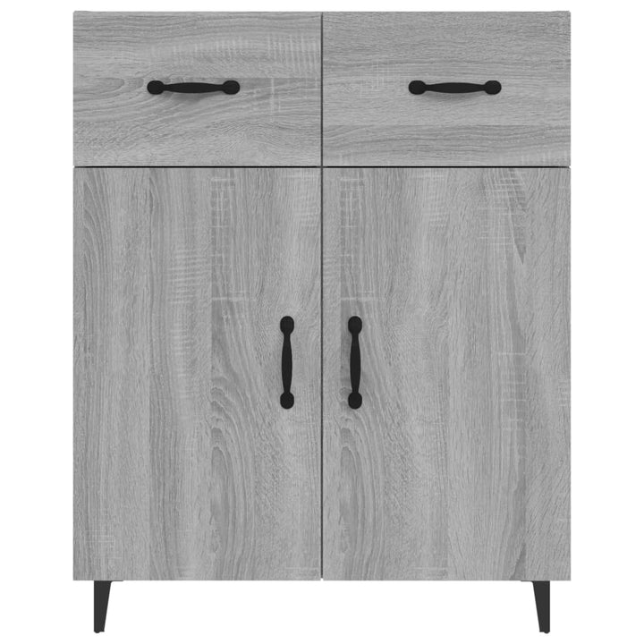 skænk 69,5x34x90 cm konstrueret træ grå sonoma-eg