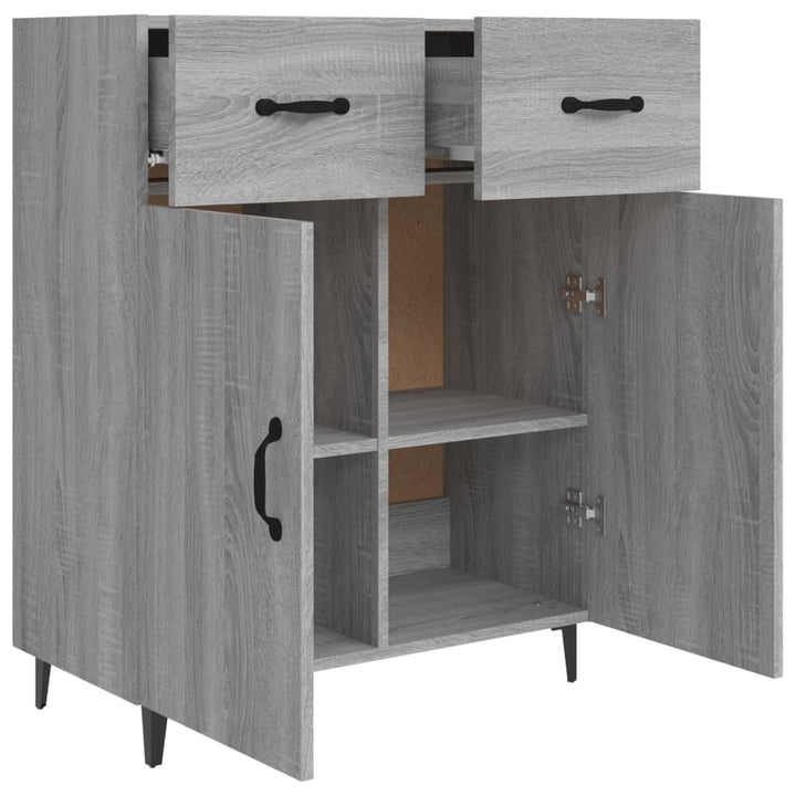 skænk 69,5x34x90 cm konstrueret træ grå sonoma-eg