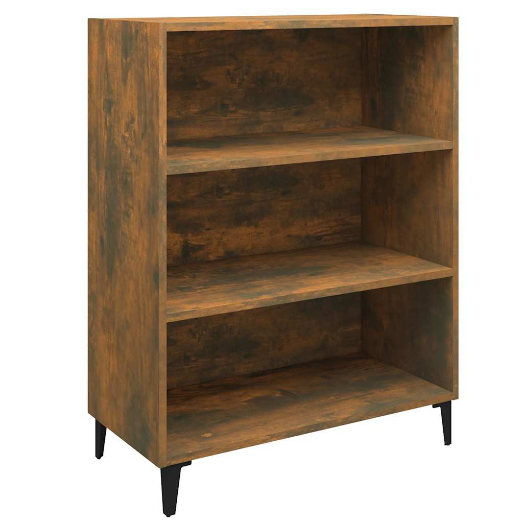 skænk 69,5x32,5x90 cm konstrueret træ røget egetræsfarve