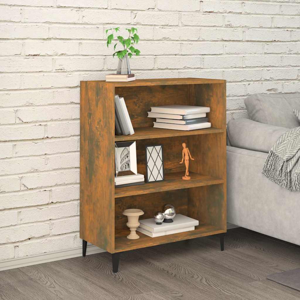 skænk 69,5x32,5x90 cm konstrueret træ røget egetræsfarve