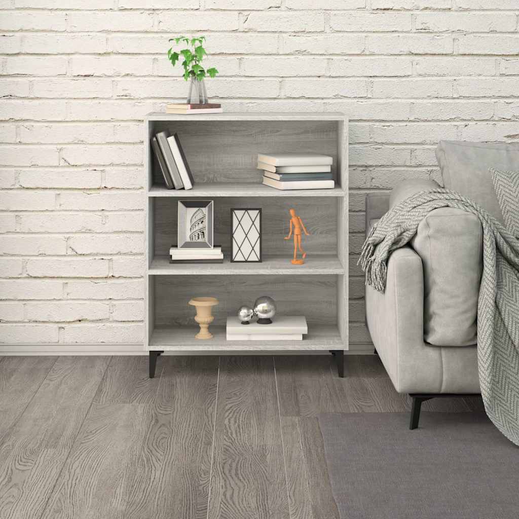 skænk 69,5x32,5x90 cm konstrueret træ grå sonoma-eg