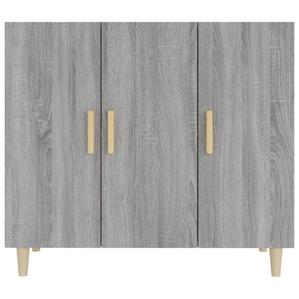 skab 90x34x80 cm konstrueret træ grå sonoma-eg
