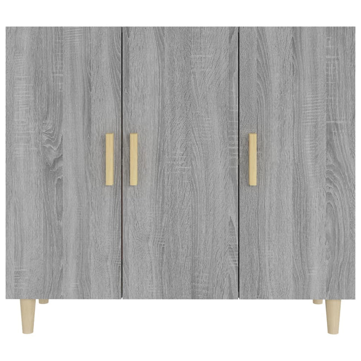 skab 90x34x80 cm konstrueret træ grå sonoma-eg